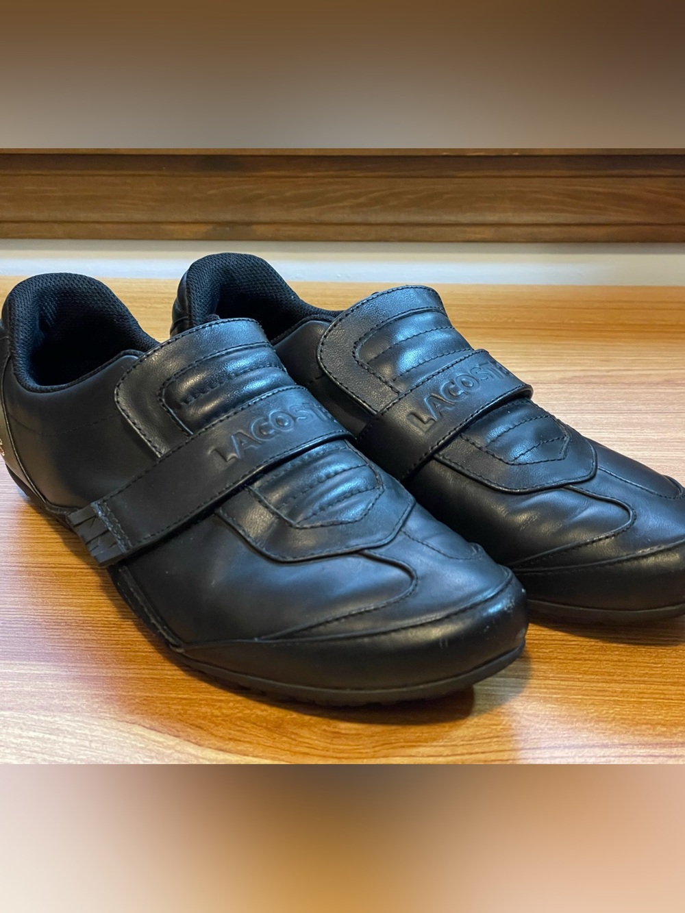 Lacoste Natasia PRM Black Leather Strap Sneakers for Women